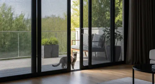 Lüks Daire Anthracite Pleated Sineklik Uygulaması